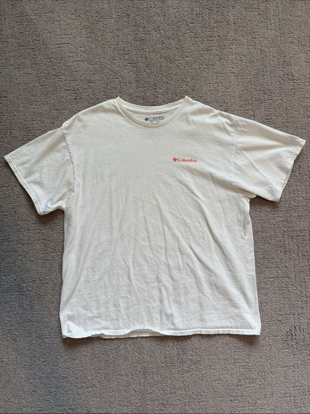 Columbia White Short Sleeve Always Outside Tee with Campfire Logo